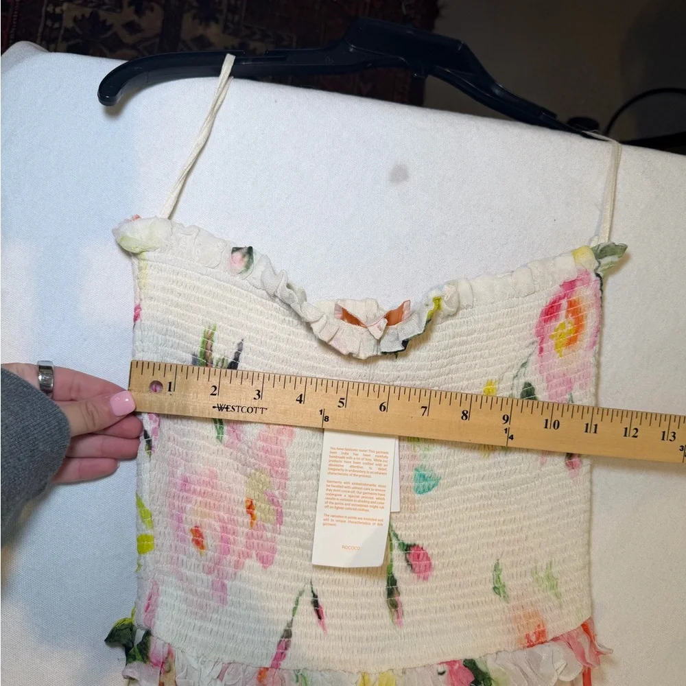 Rococo Sand White Floral Ruffled Maxi Dress NWT‎